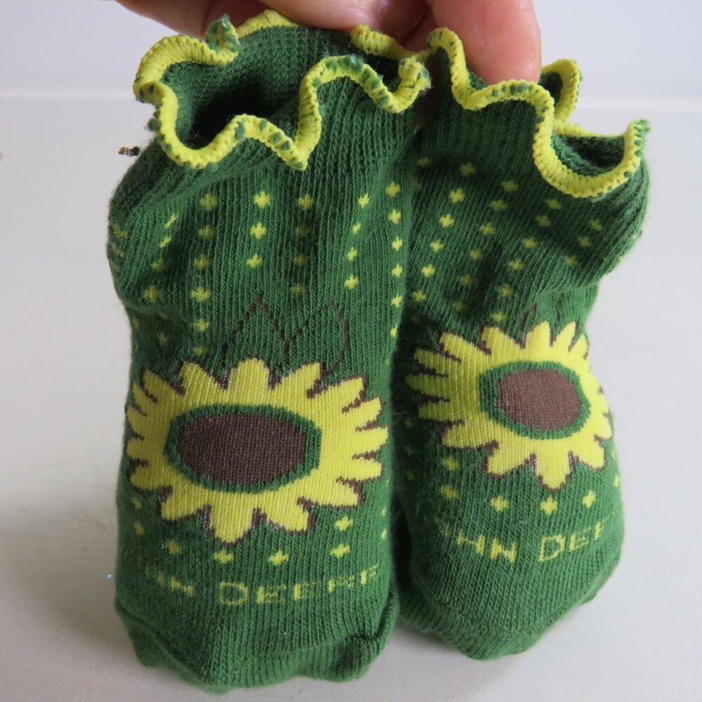 Baby John Deere Sunflower 1 pair Baby Socks Green & Yellow